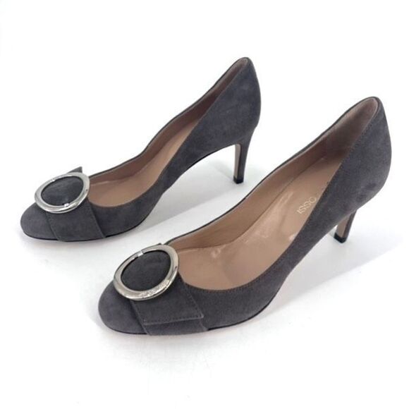 Sergio Rossi Womens Pumps Slip On Suede High‎ Heels Dark Gray Size 36 Size 6 - Picture 2 of 14